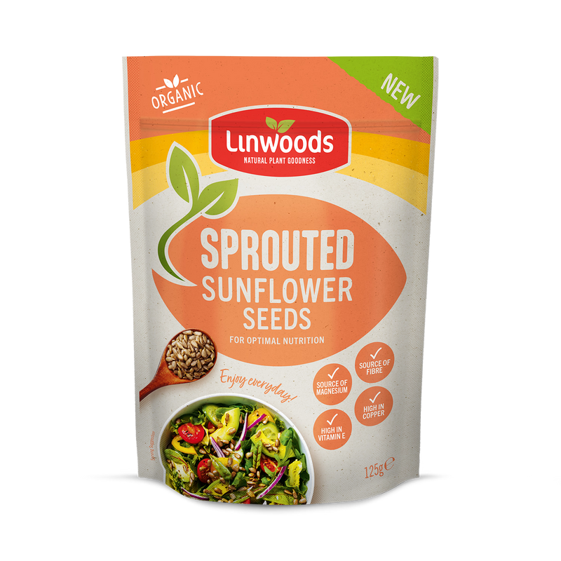 Linwoods organic sprouted sunflower seeds 125g, UK version