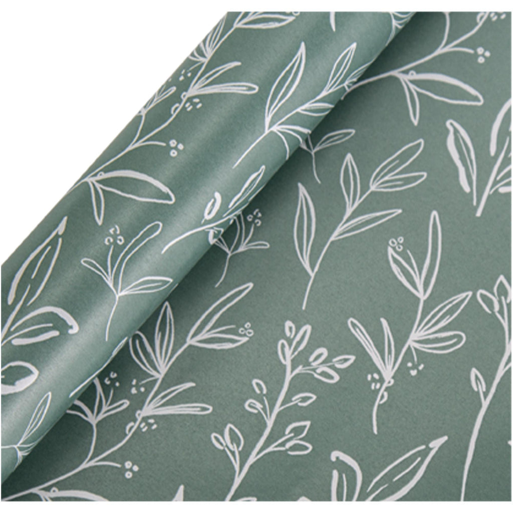 Sainsbury's Sage Floral Birthday Gift Wrap Wrapping Paper 2m