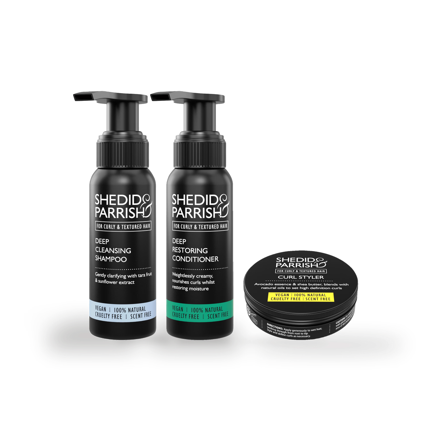 Shedid & Parrish mini curl discovery set travel sizes (British brand)