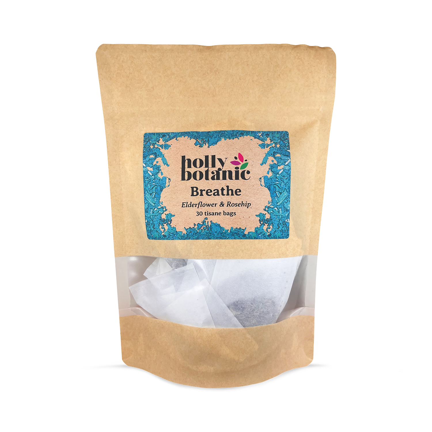 Holly Botanic Breathe Tisane elderflower rosehip 30 tea bags, UK version