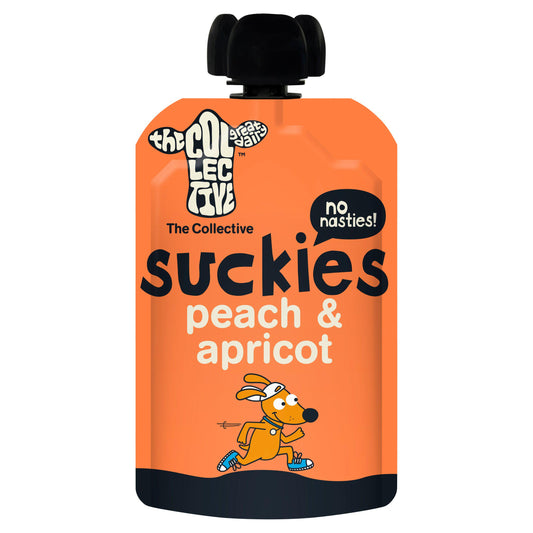The Collective Suckies Peach + Apricot Kids Yoghurt Pouch 90g snacks & rusks Sainsburys   