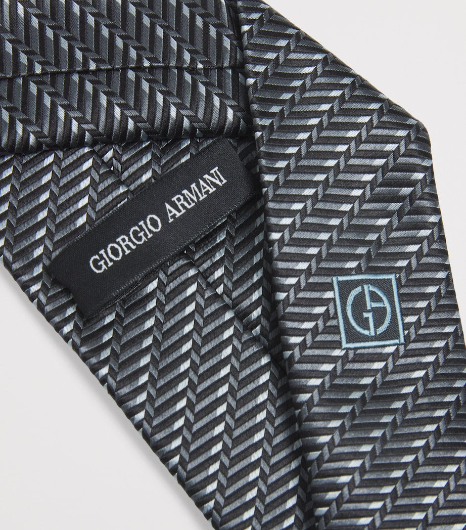 Giorgio Armani silk herringbone tie width 7cm (British brand)