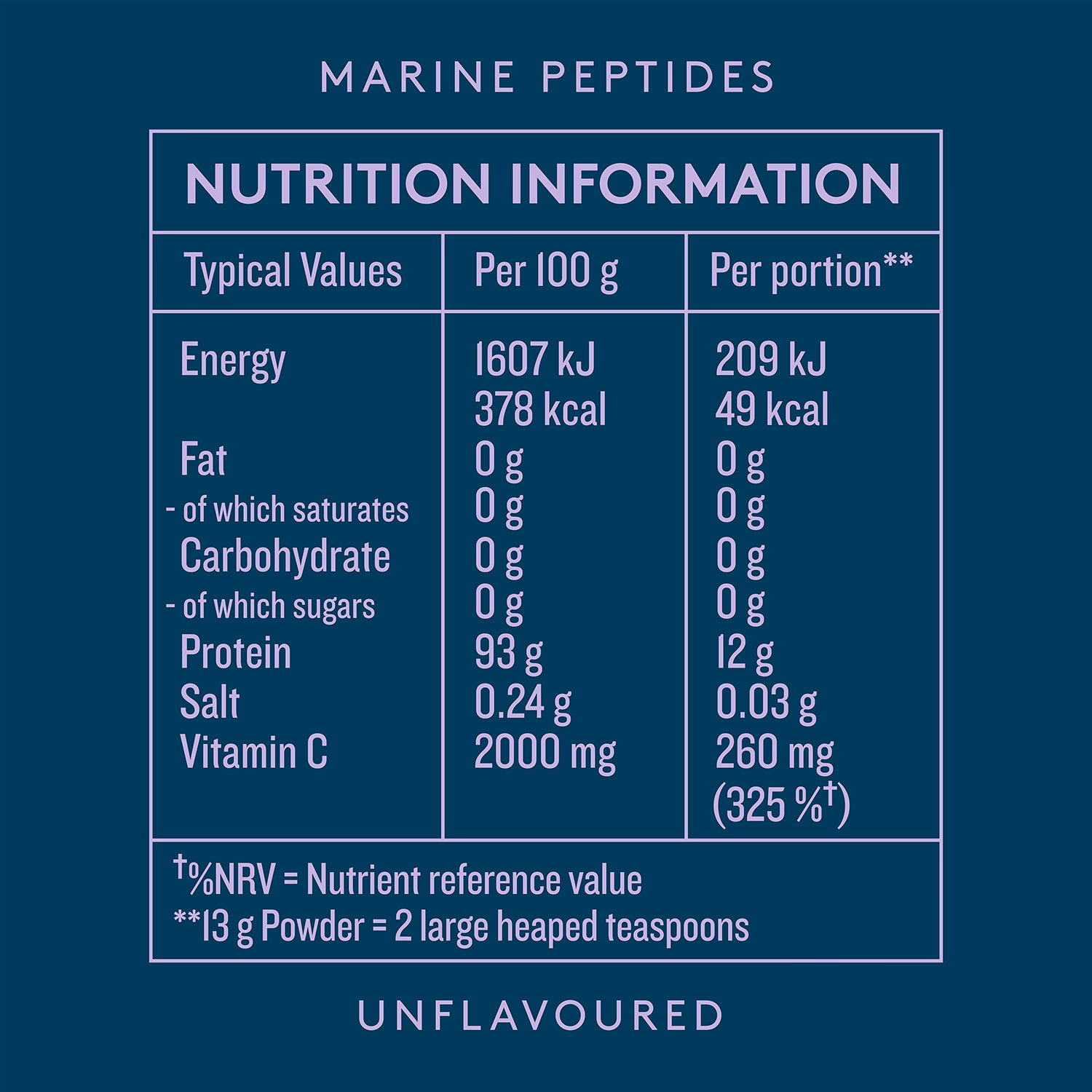 Dose & Co Marine Peptides Unflavoured 221g, imported from the UK