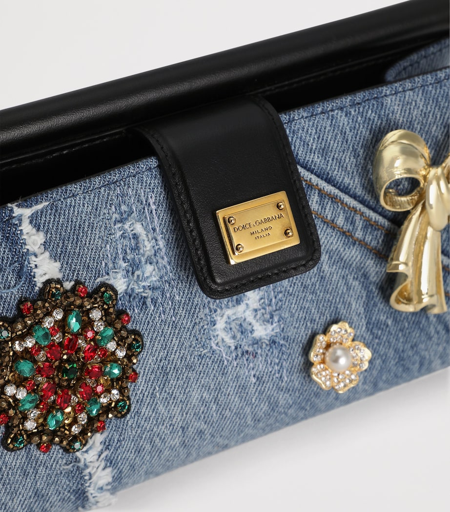 Dolce&Gabbana mini bag denim embellished H11.5cm x W18cm x D4.5cm - British product