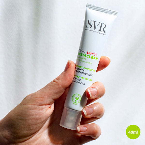 SVR Sebiaclear SPF50+ Mattifying Anti-Blemish Sunscreen 40ml, imported from the UK