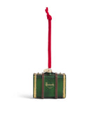 Harrods handcrafted glass suitcase tree decoration (British brand)
