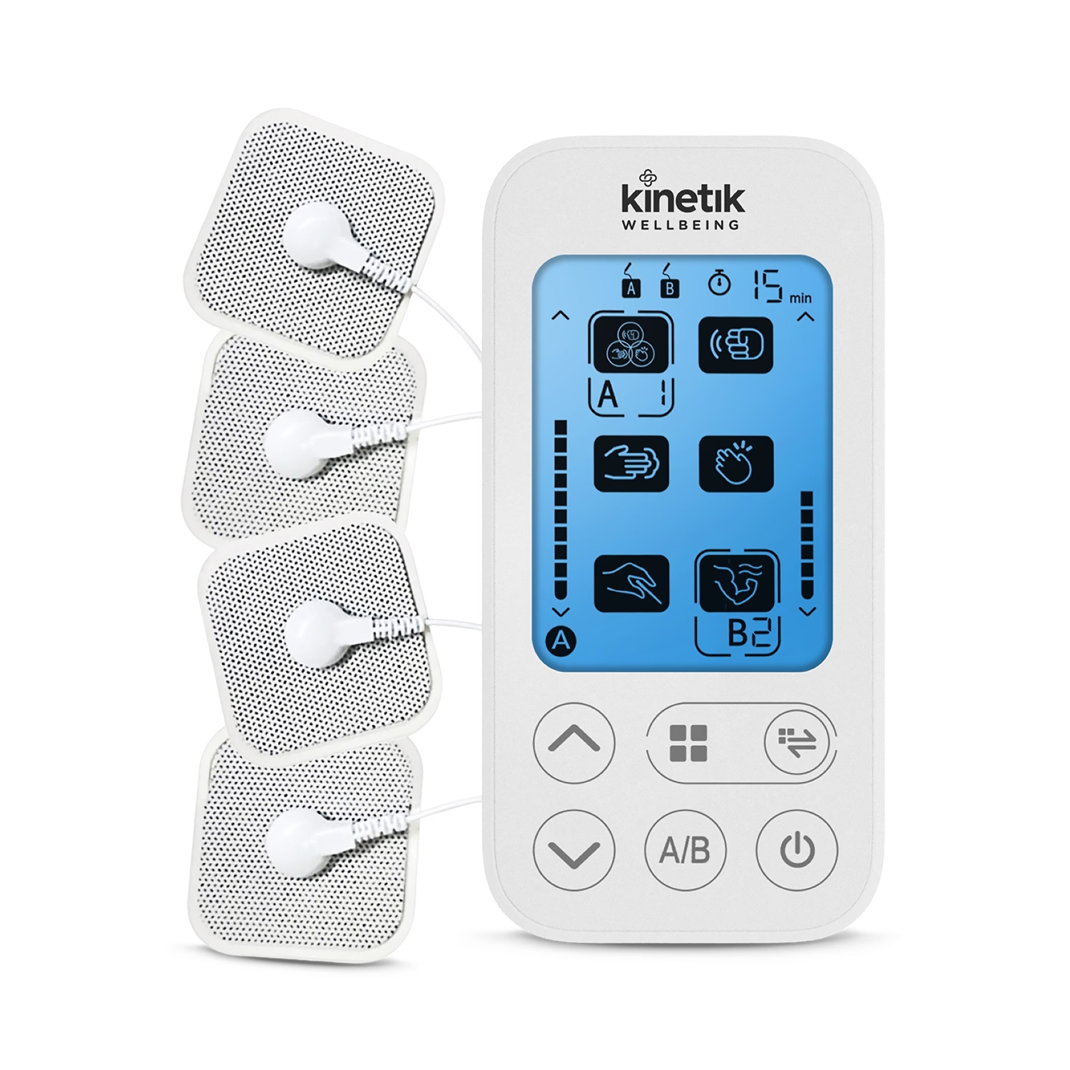 Kinetik Wellbeing dual channel TENS machine white, UK version