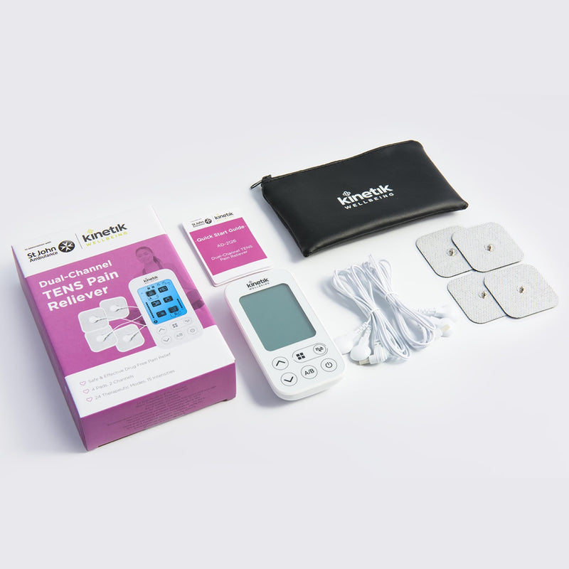 Kinetik Wellbeing dual channel TENS machine white, UK version