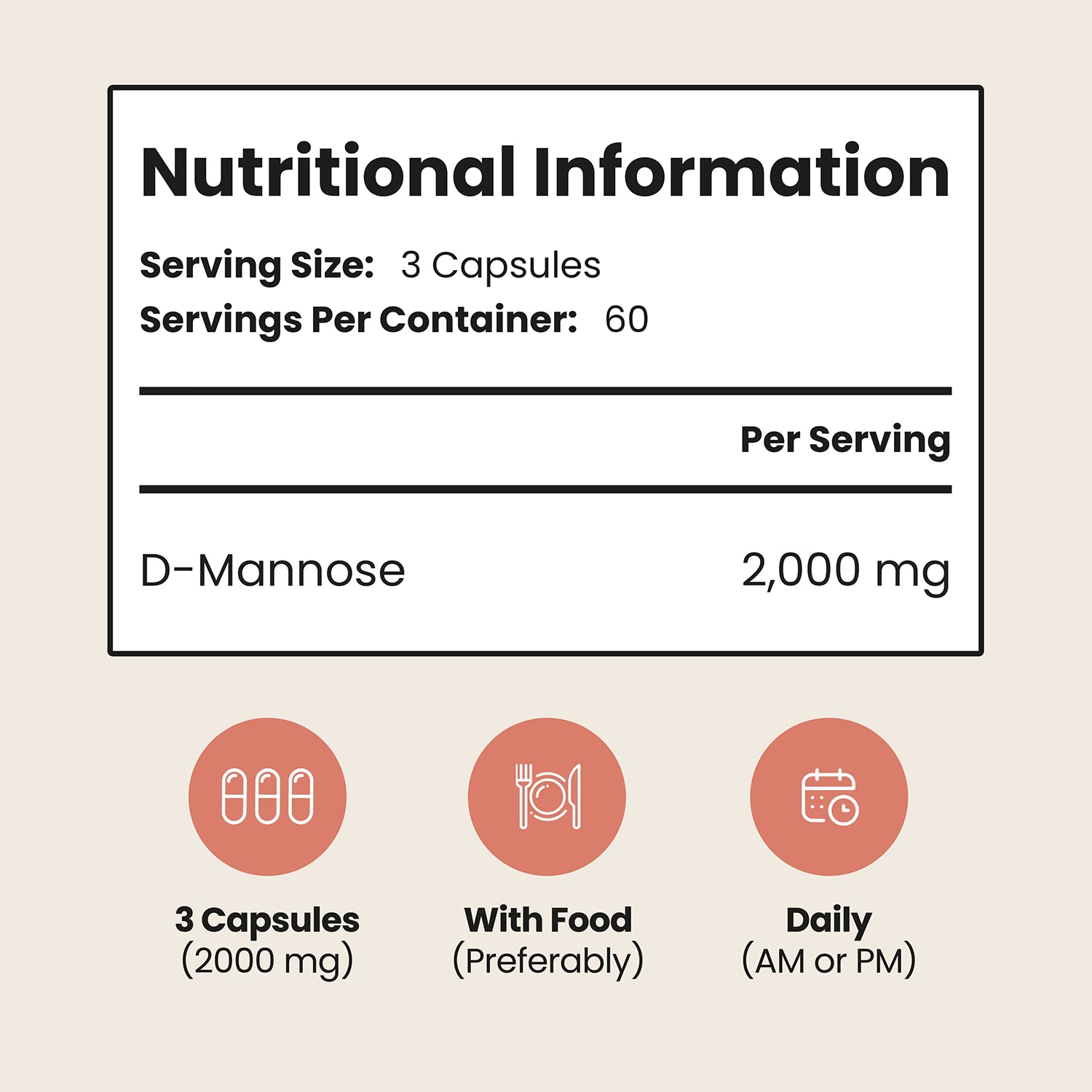 VitaBright pure D-Mannose 2000mg 180 capsules, UK version