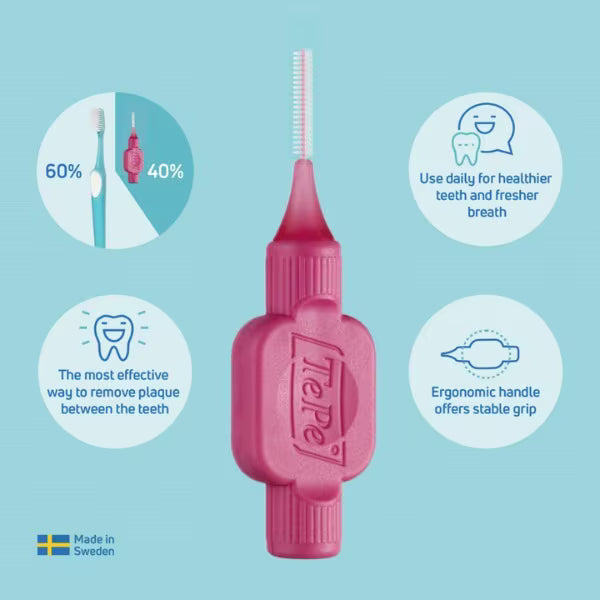 TePe Interdental Brushes 0.4mm 6 Pack (British brand)