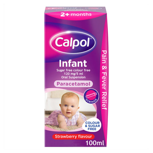 Calpol Sugar & Colour Free Infant Suspension, Paracetamol Medication, For 2+ Months, 100ml baby & children's healthcare Sainsburys   