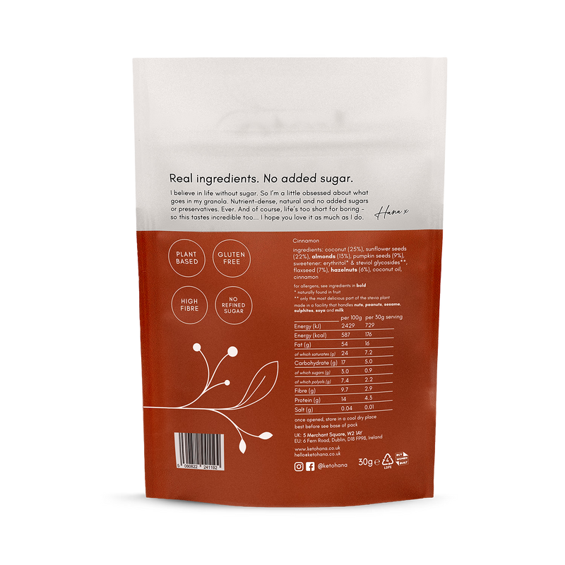 Keto Hana cinnamon granola 300g - British product