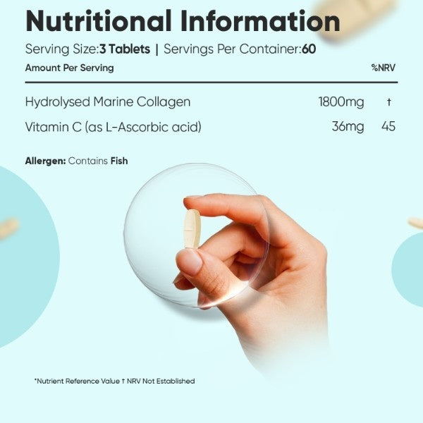WeightWorld Marine Collagen 1800mg 180 tablets, imported from the UK
