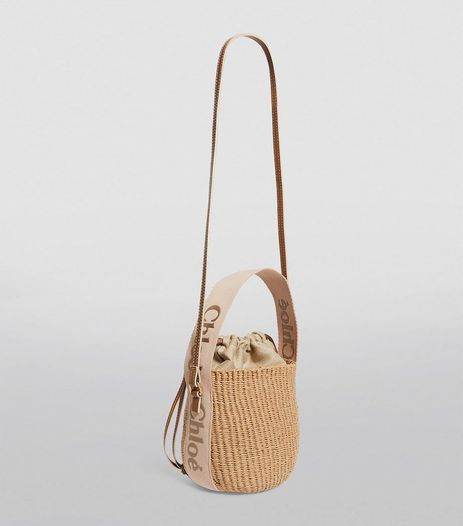 Chloé Small Woody basket bag in paper fibre and leather - UK version
