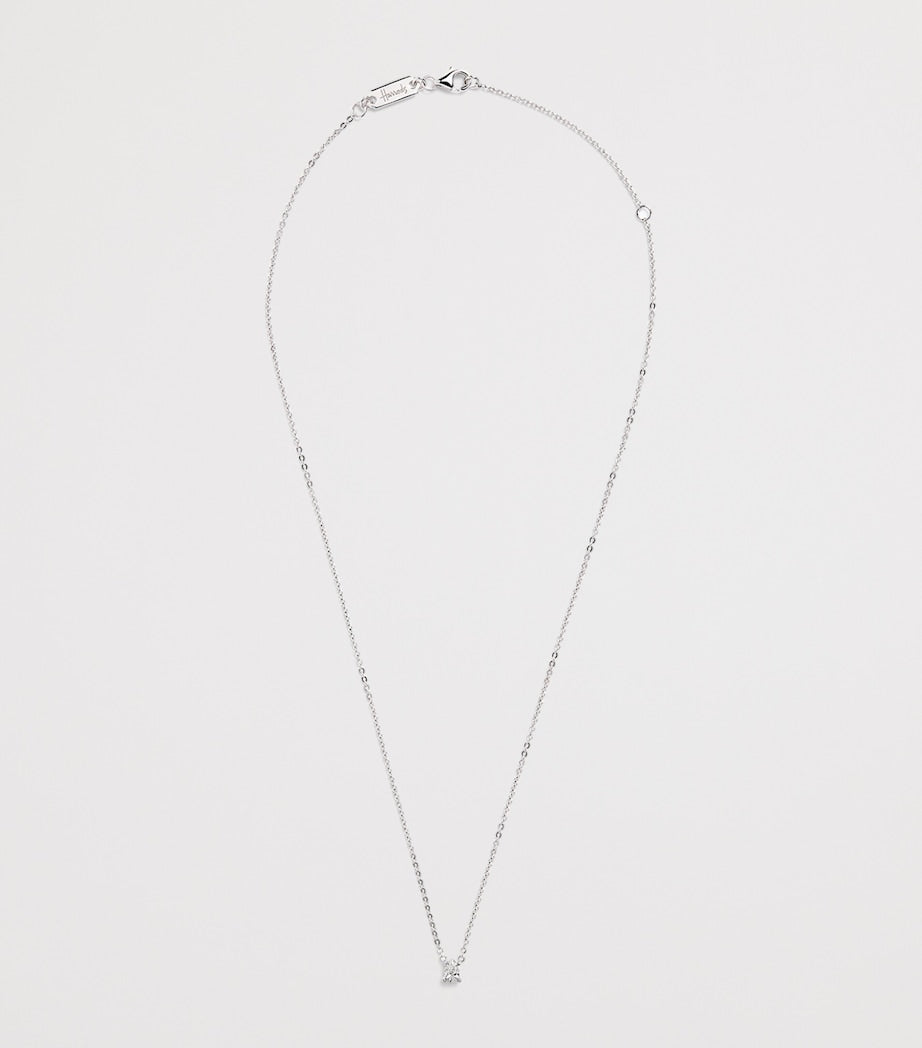 Harrods white gold diamond pendant necklace 0.25ct (British brand)