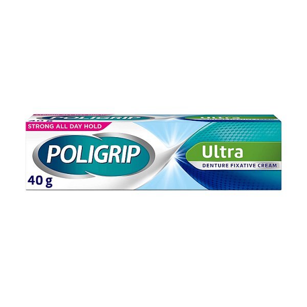 Poligrip Denture Adhesive Fixative Cream, 40g GOODS Superdrug   