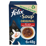 Felix Soup Farm Selection 6x48g Cat pouches & trays Sainsburys   