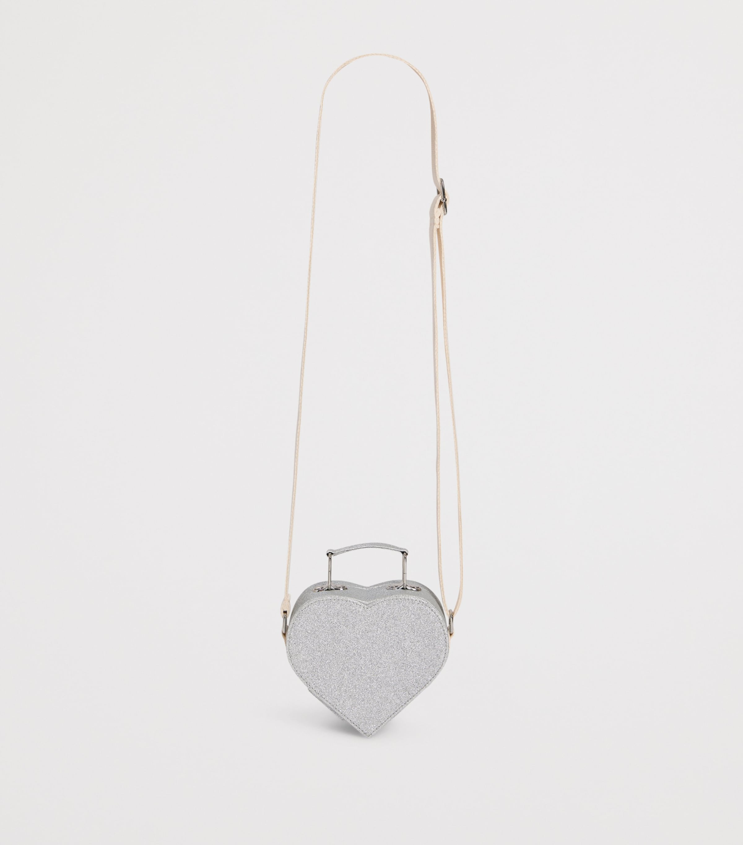 Bonpoint heart-shaped shoulder bag with printed cherries and sequins (British brand)