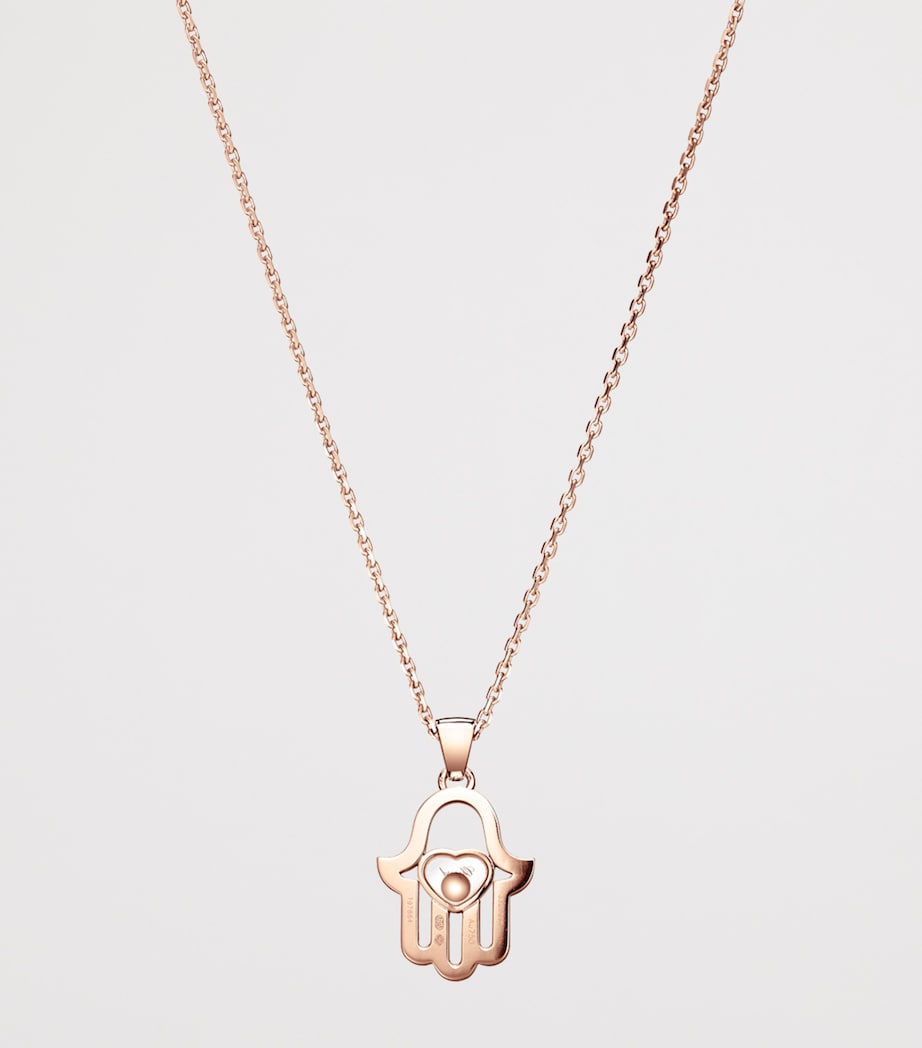 Chopard rose gold diamond Good Luck necklace 42cm, UK version