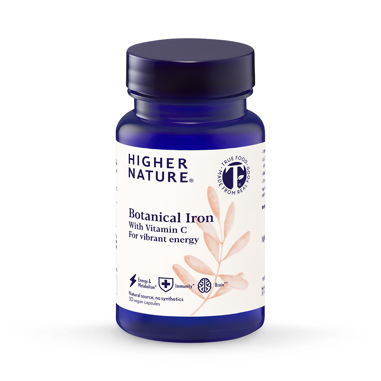 Higher Nature Botanical Iron 14mg supplement 30 capsules, imported from the UK