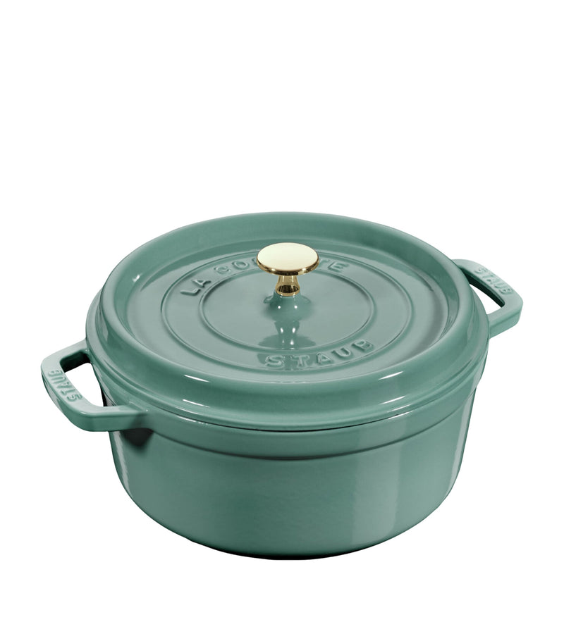 Round Cast Iron Enamel Coated Casserole Dish 20cm 2.2L