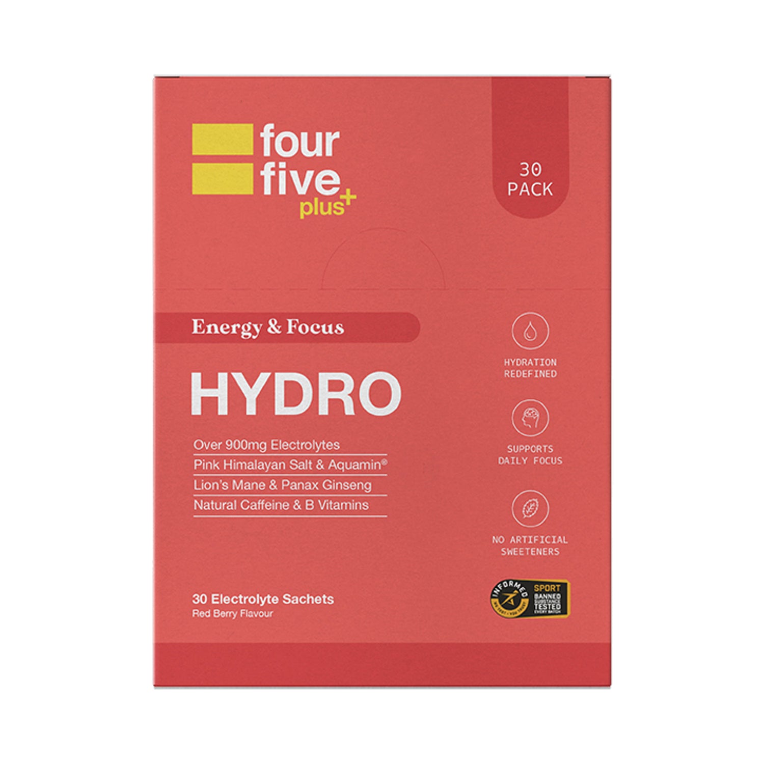 Hydro Plus Energy & Focus Sports Drink Mix 30 Sachets, UK version