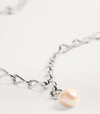 Astrid & Miyu sterling silver lariat pearl charm necklace, UK version