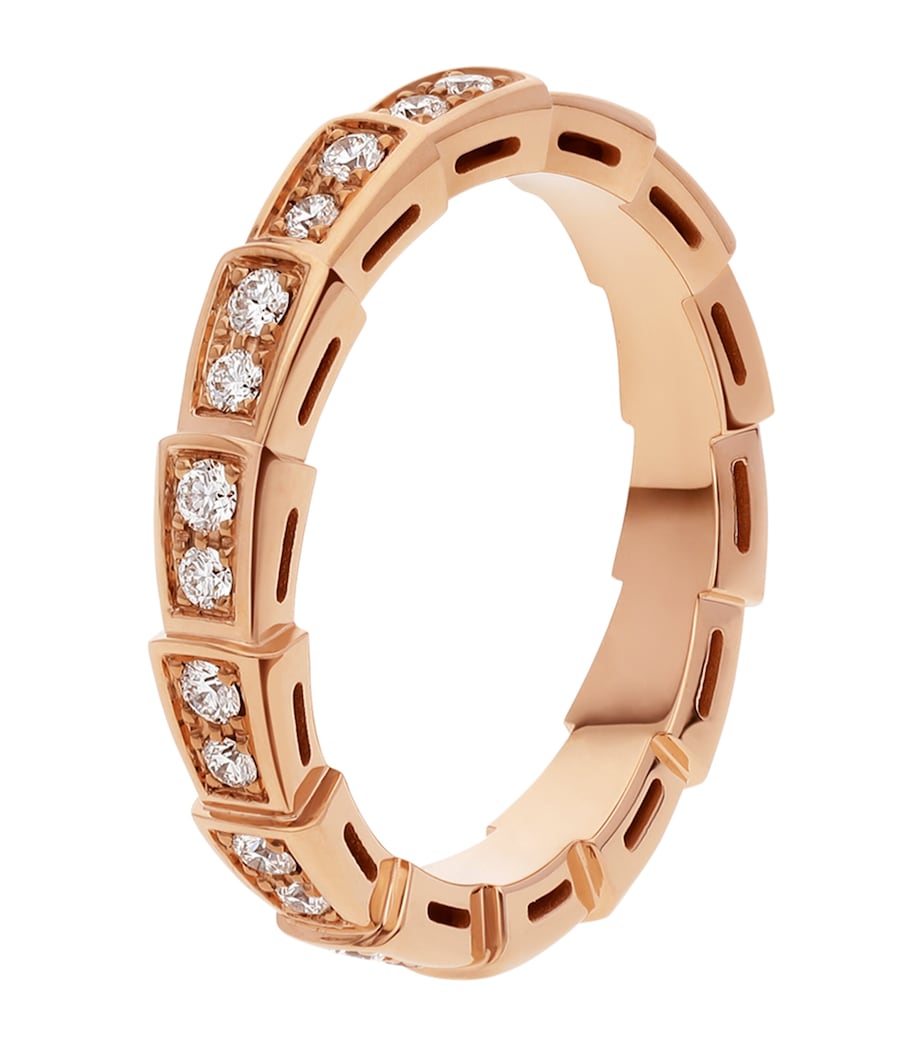 Bvlgari Serpenti Viper ring rose gold diamond (British brand)