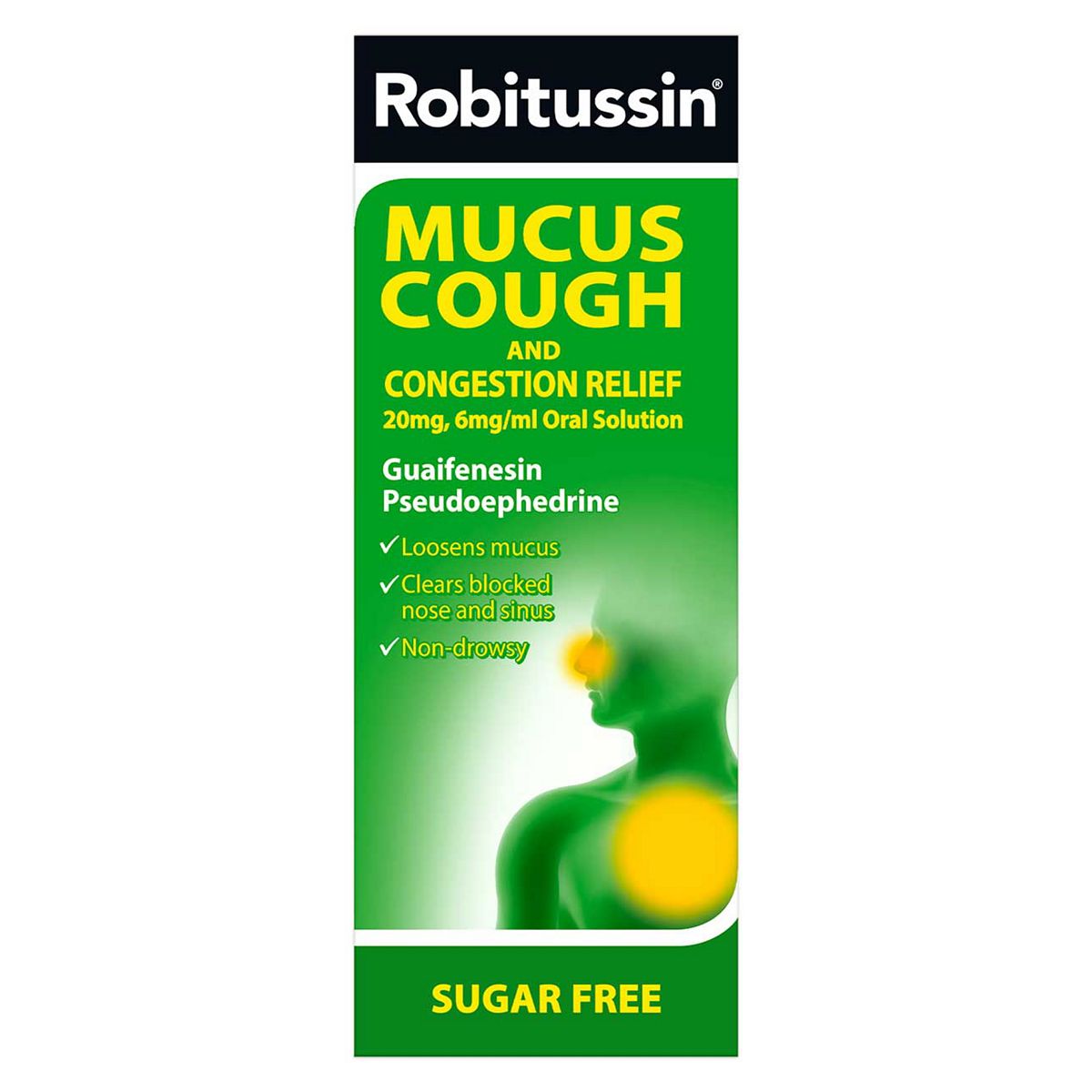 Robitussin Mucus Cough and Congestion Relief 20mg, 6mg/ml Oral Solution 100ml Sugar Free GOODS Boots   