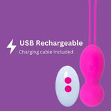 Loving Joy remote controlled vibrating kegel balls 9cm - British product