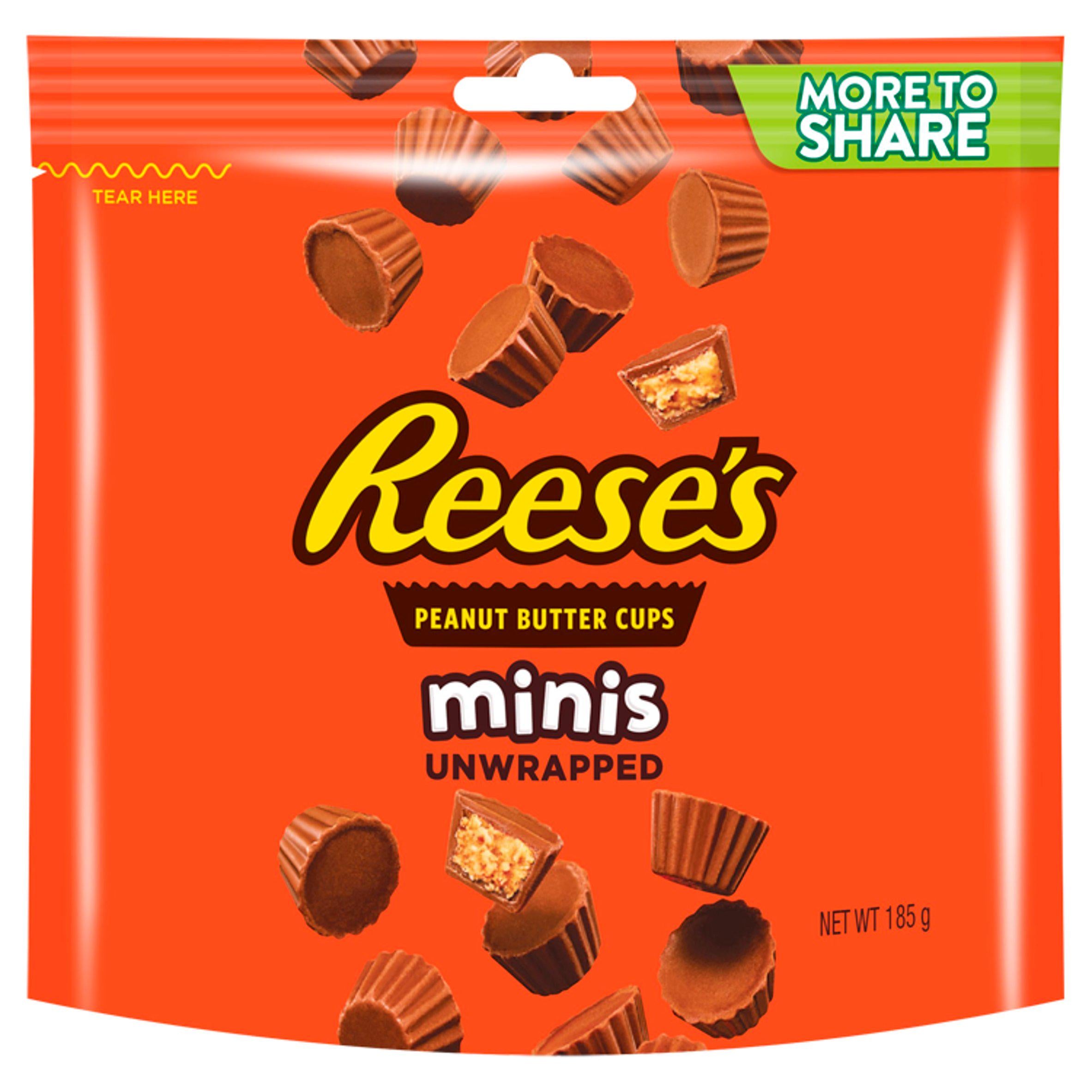 Reese's Minis Unwrapped Peanut Butter Cups More to Share Pouch 185g GOODS Sainsburys   