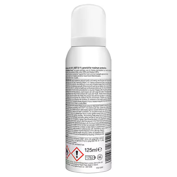 Jungle Formula insect repellent spray with DEET 125ml, UK version