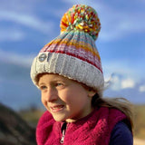 Superbobble kids bobble hat reflective rib knit Aurora - British product