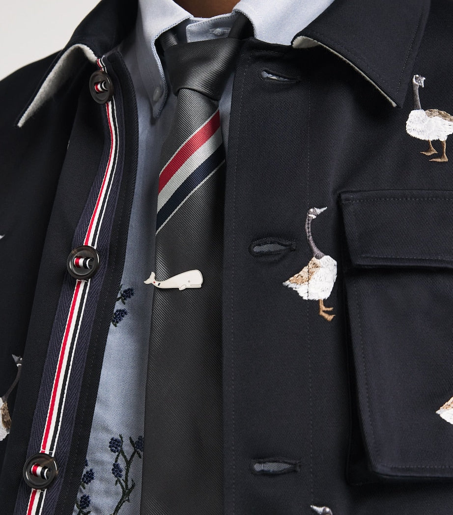 Thom Browne silver whale tie bar 3cm (British brand)