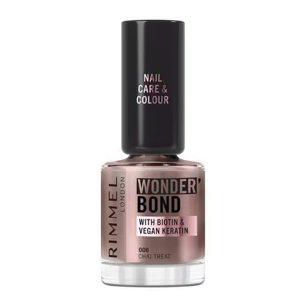 Rimmel Wonder'Bond nail polish 006 Chai Treat, imported from the UK