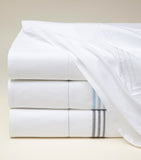 Super King Egyptian Cotton Flat Sheet with Triple Embroidered Stripe
