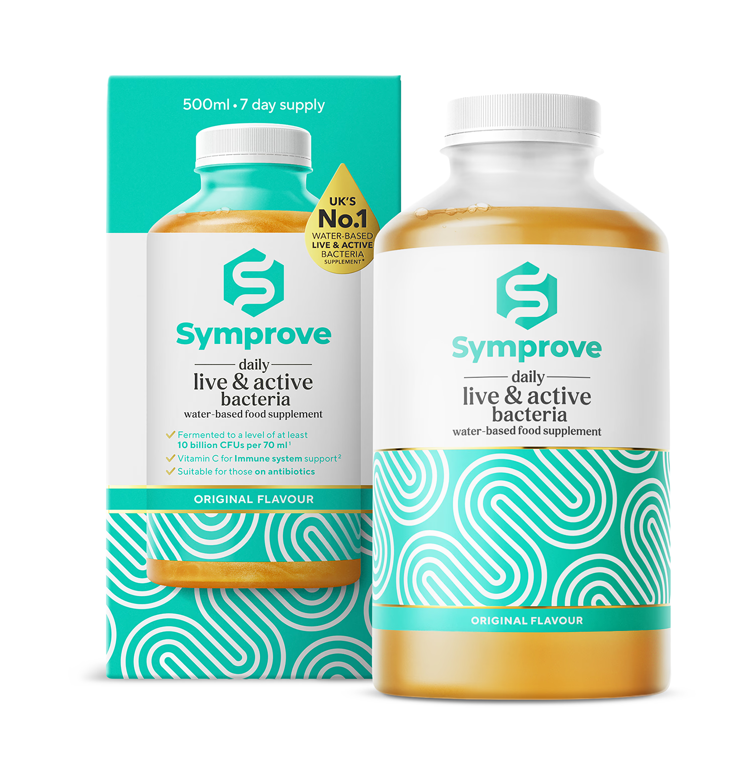 Symprove live bacteria original flavour supplement 500ml, UK version