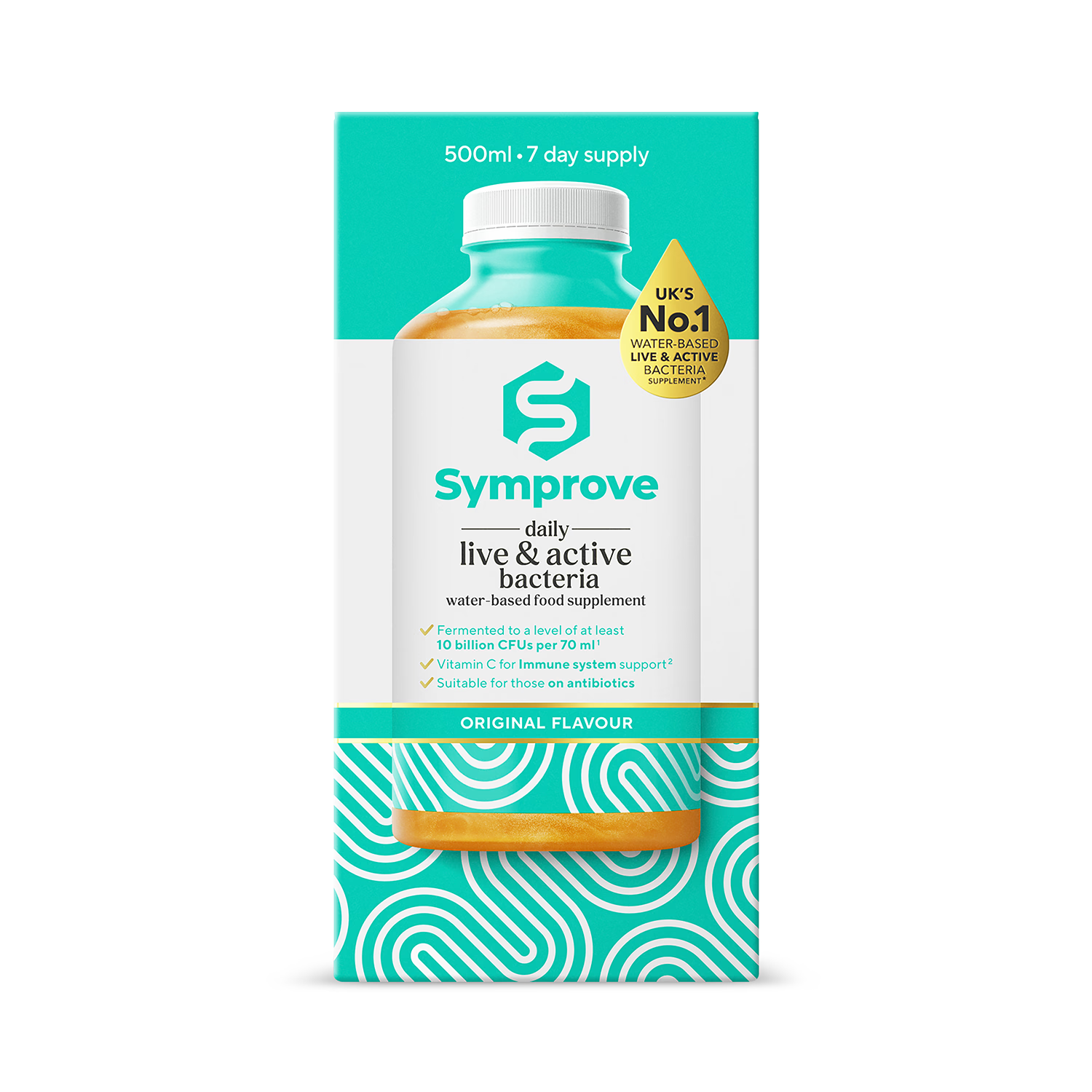 Symprove live bacteria original flavour supplement 500ml, UK version