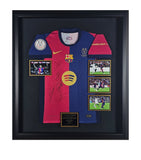 Leipzig Galleries signed Barcelona jersey display with player autographs - British product