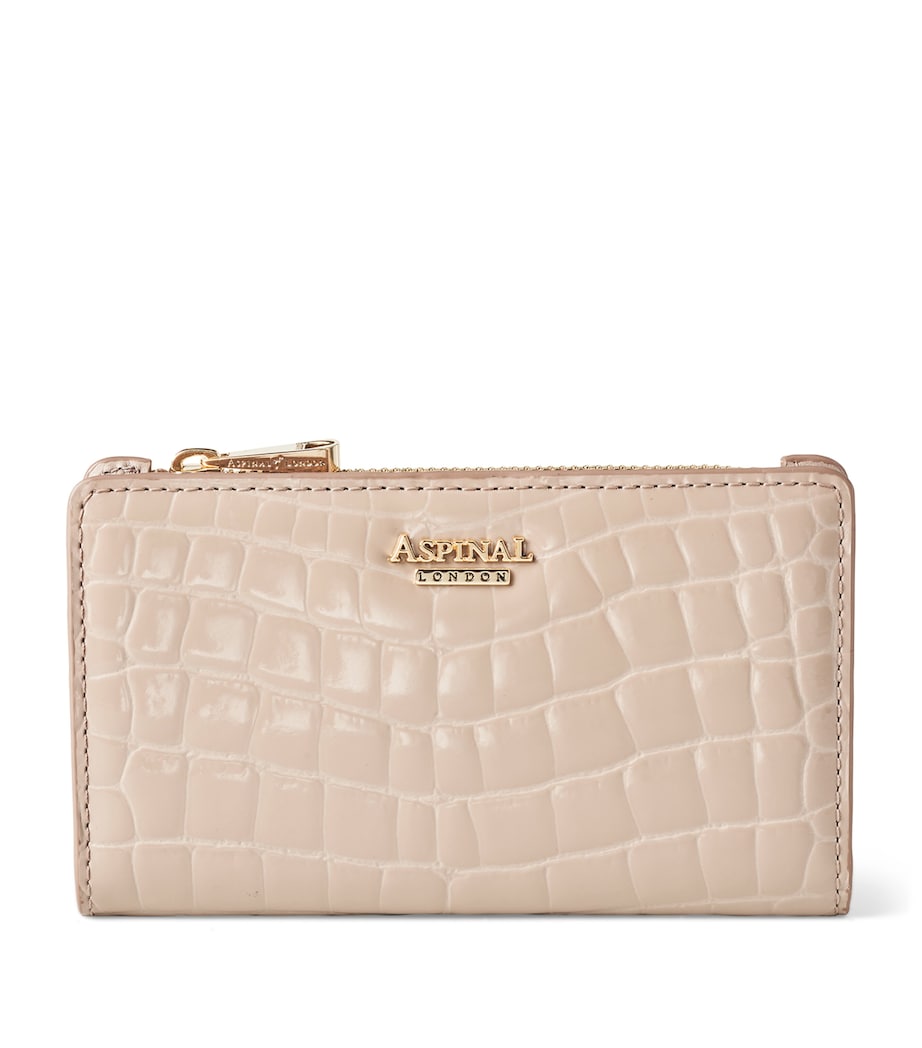 Aspinal London Mayfair purse croc-embossed patent leather (British brand)