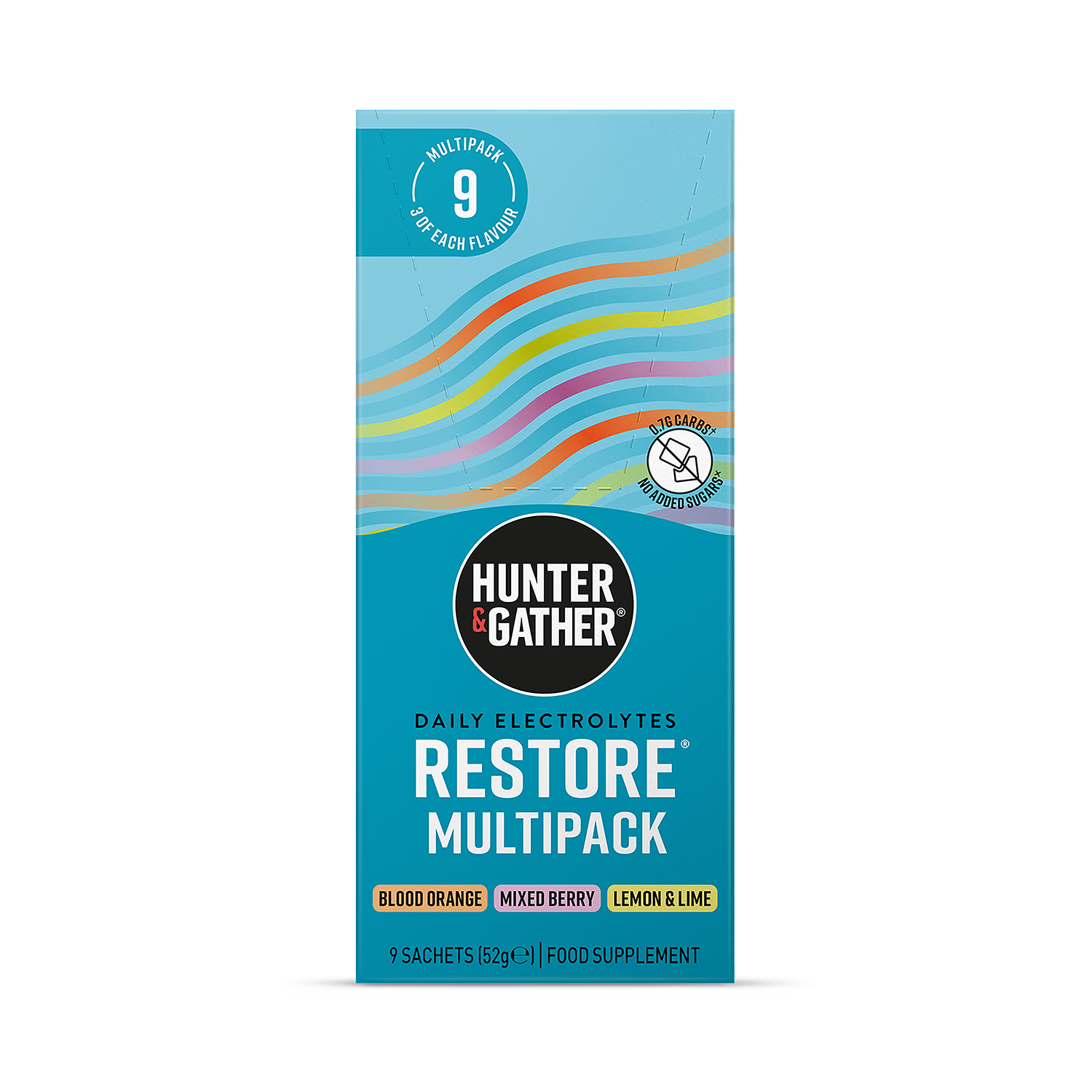 Hunter & Gather Restore Electrolytes Multipack 9 sachets, imported from the UK