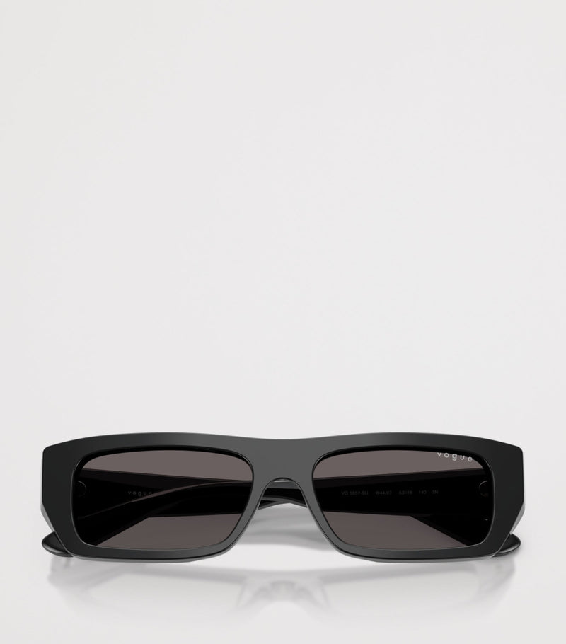 Vogue rectangular sunglasses black acetate, UK version
