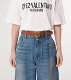 Valentino Garavani VLogo Signature leather belt 3cm, imported from the UK