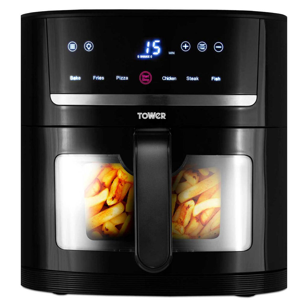 Tower 6L Vortx SpaceSaver Air Fryer Black Digital with Window