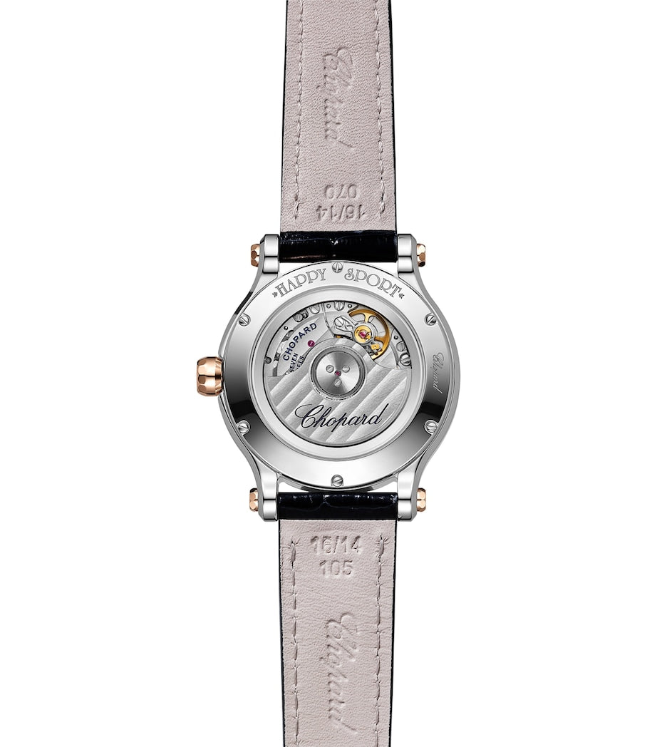 Chopard Happy Sport rose gold steel diamond watch 33mm (British brand)