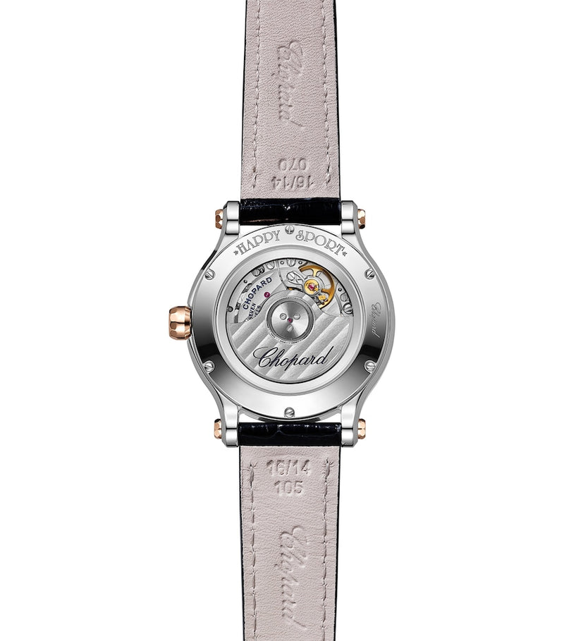 Chopard Happy Sport rose gold steel diamond watch 33mm (British brand)