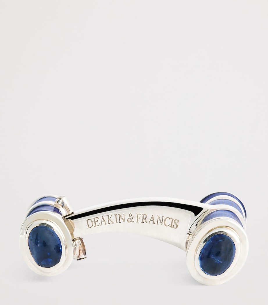 Deakin & Francis cobalt enamel and sapphire cufflinks, UK version