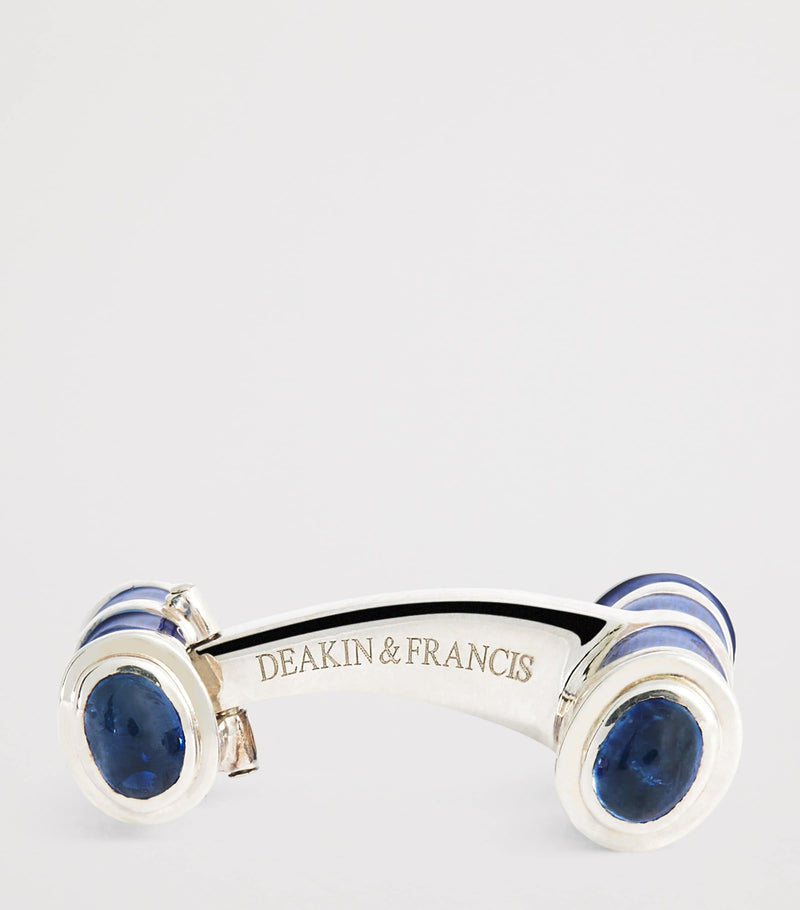 Deakin & Francis cobalt enamel and sapphire cufflinks, UK version