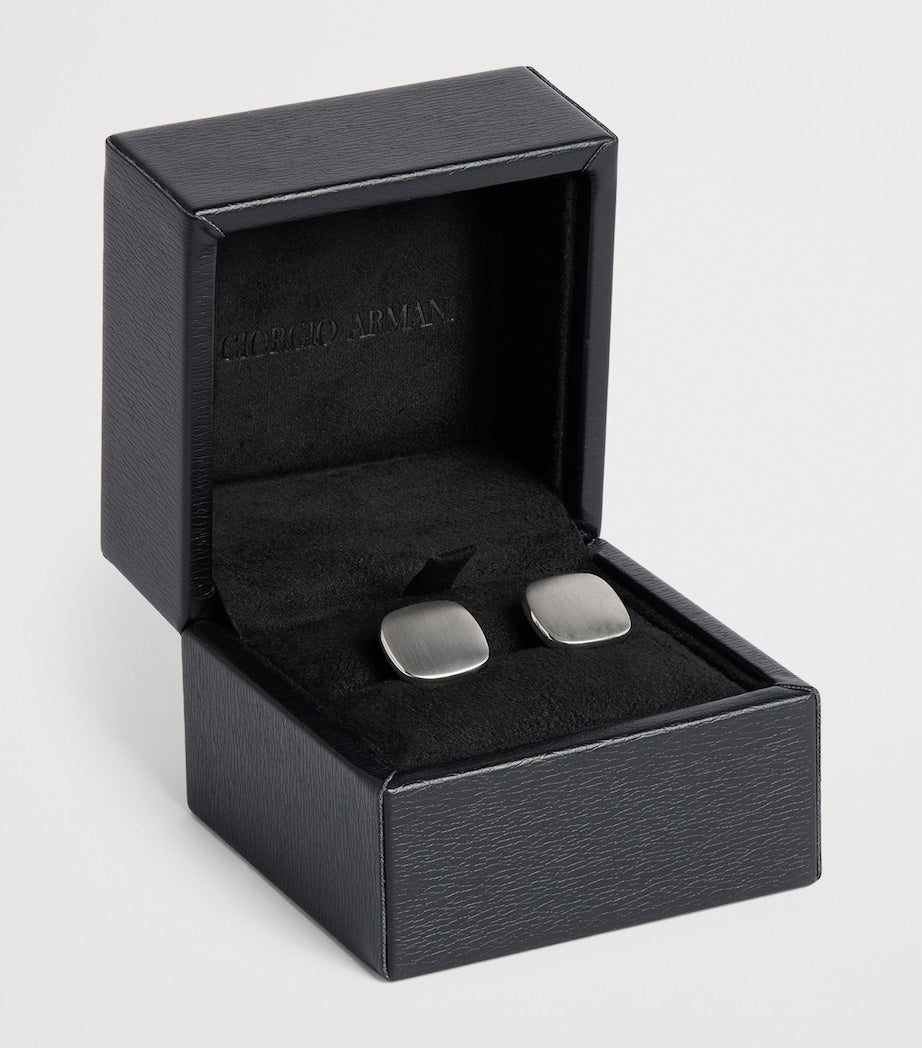Giorgio Armani round sterling silver cufflinks, imported from the UK