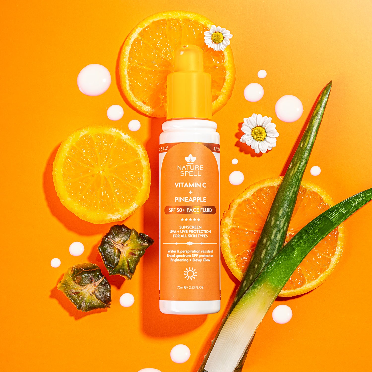 Nature Spell Vitamin C Pineapple Face Fluid 75ml, UK version